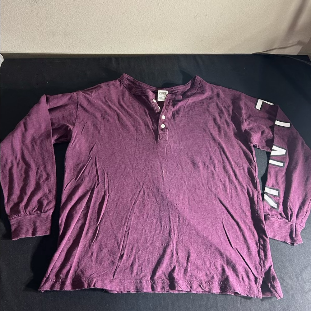 PINK Victoria's Secret Plum Henley Top
